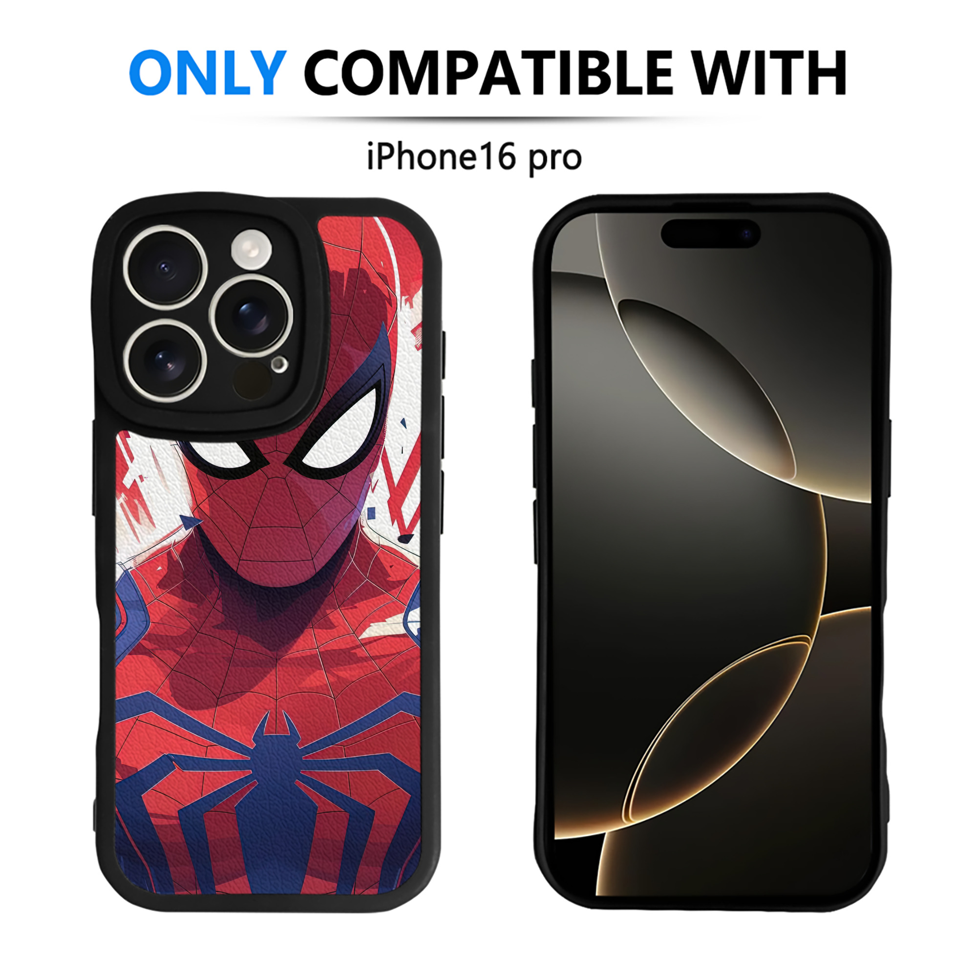 （画像用） Spider Man スパイダーマン 【iPhone 16シリーズ対応】シリコンスマホケース（レザー調） 材質：シリコン